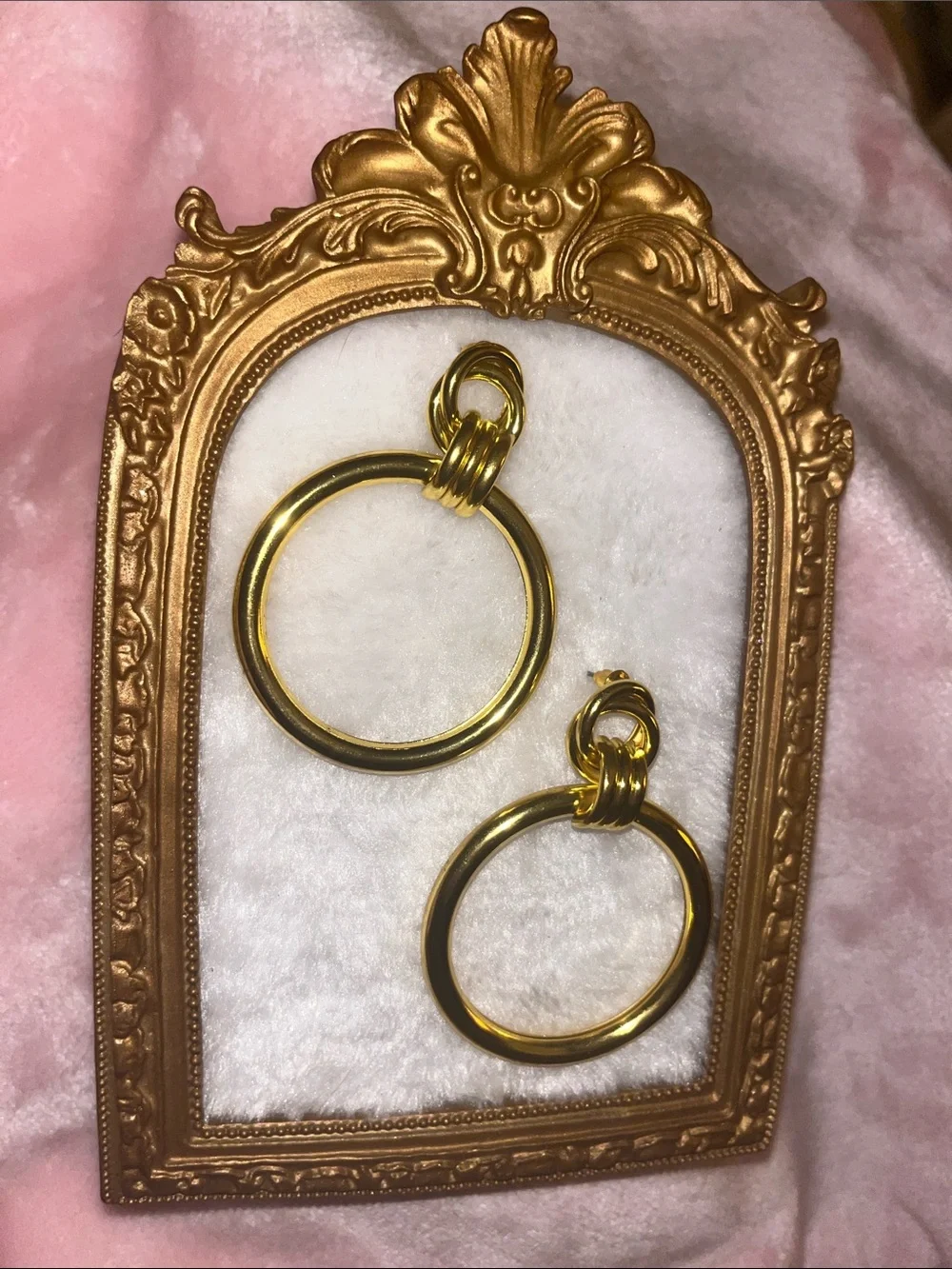 Gold Hoop Drop Earrings - Elegant Women Jewelry
